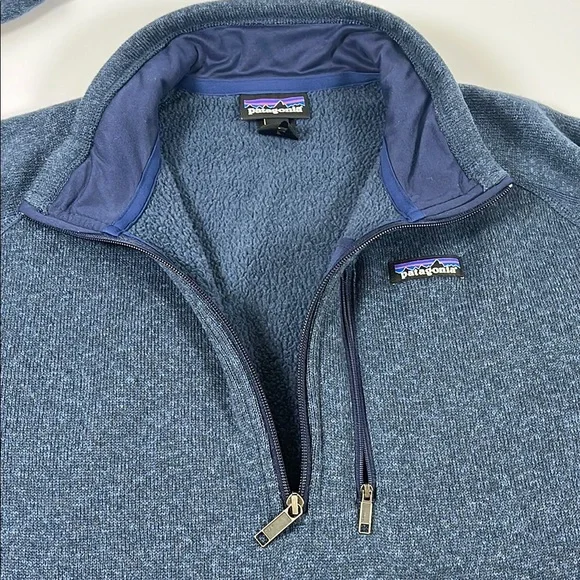 Patagonia Navy Heather Quarter-Zip Fleece Sz XL - Picture 11 of 12